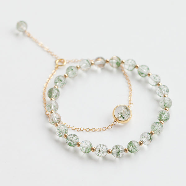 Gold Garden Crystal Beaded Bracelet Handmade Jewelry Accessories Gift Women adorable