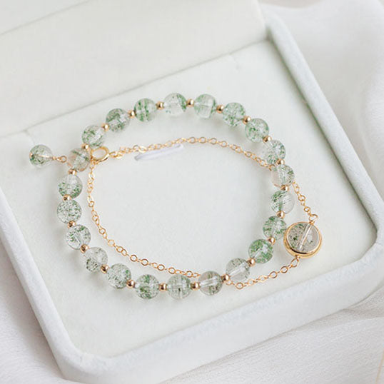 Gold Garden Crystal Beaded Bracelet Handmade Jewelry Accessories Gift Women