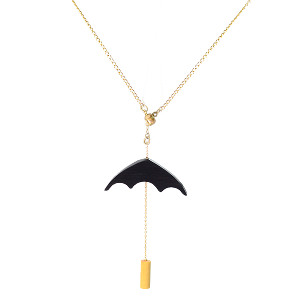 Gold Wood Pendant Necklace Handmade Jewelry Accessories Women