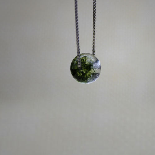 Green Garden Crystal Bead Pendant Necklace Sterling Silver Jewelry Accessories Women beautiful