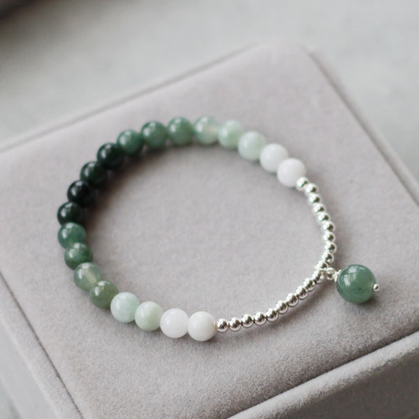 Green Jade Beaded Bracelet Handmade Gemstone Jewelry Accessories Gifts Women beautiful