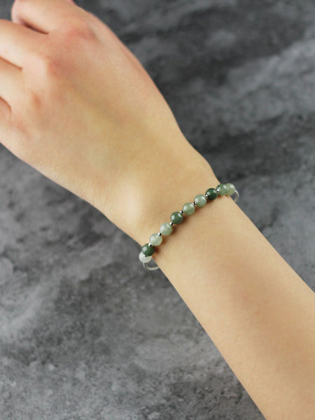 Green Jade Beaded Bracelet Handmade Gemstone Jewelry Accessories Gifts Women cute