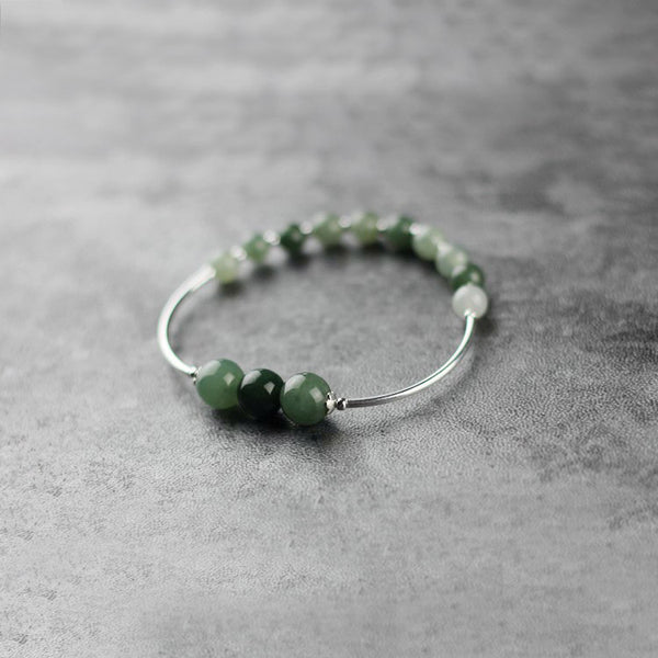  Green Jade Beaded Bracelet Handmade Gemstone Jewelry Accessories Gifts Women elegant
