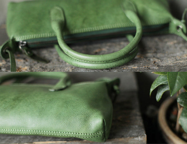 Green Leather Womens Small Handbags Crossbody Bags Purse for Women Designer