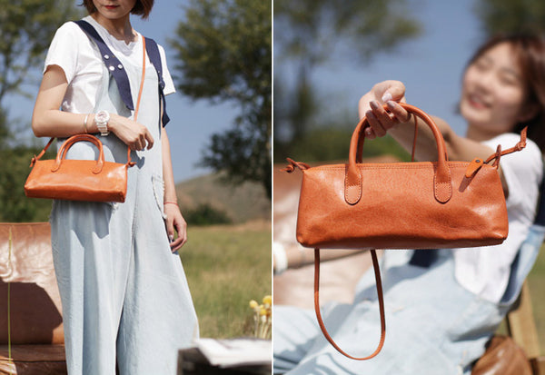 Green Leather Womens Small Handbags Crossbody Bags Purse for Women Handmade