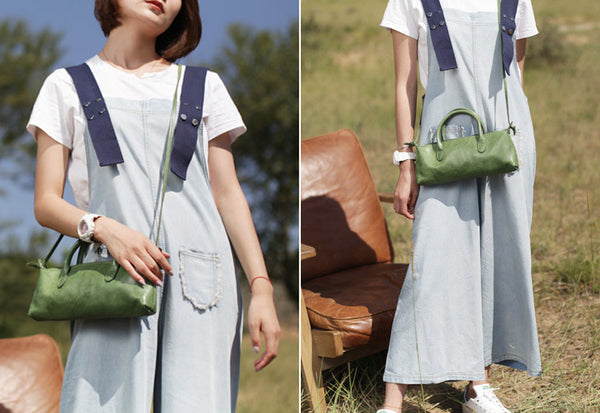 Green Leather Womens Small Handbags Crossbody Bags Purse for Women fashion
