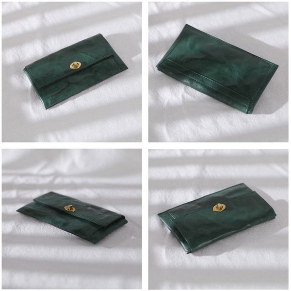Green Womens Long Wallet Card Holder Wallet For Women Fashion