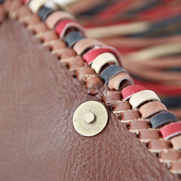 Handmade Boho Leather Fringe Crossbody Purse Western Purses With Fringe For Women Best