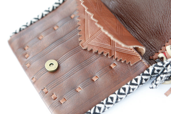 Handmade Boho Leather Fringe Crossbody Purse Western Purses With Fringe For Women Mini