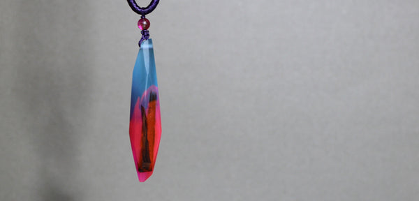 Handmade Colored Epoxy Resin Pendant Necklace Unique Jewelry for Women beautiful