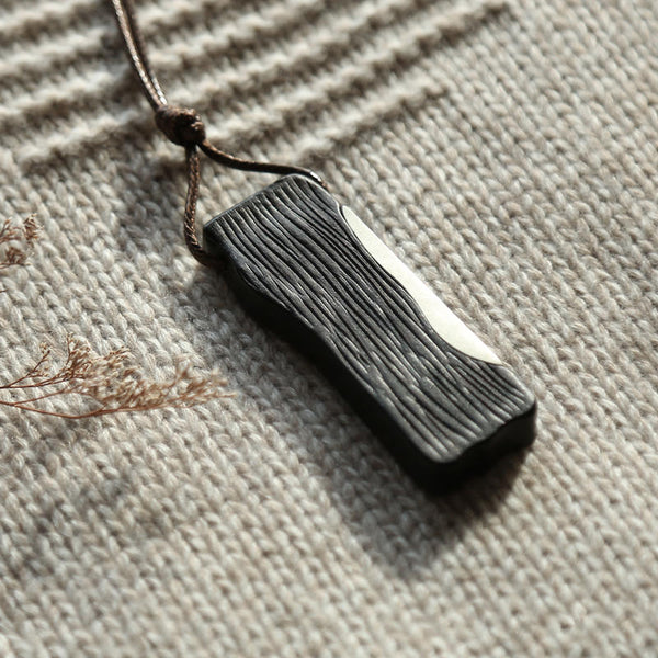 Handmade Ebony Pendant Long Necklace Jewelry Accessories Gifts For Women Men