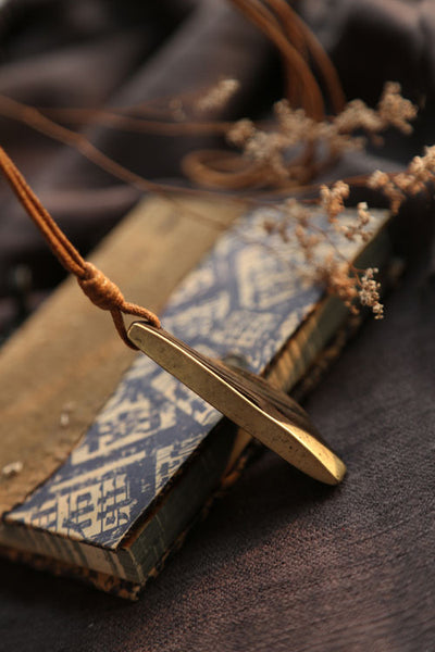 Handmade Ebony copper Pendant Long Necklace Jewelry Accessories Gifts For Women Men fine