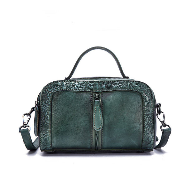 Handmade Embossed Leather Handbags Cross Shoulder Bag For Women Funky