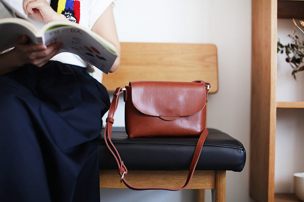 Handmade Flap Bag Women's Leather Crossbody Bags Purses For Women Handmade