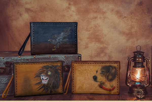 Handmade Genuine Leather Clutch Handbag Wallet Purse Accessories Gift Women chic