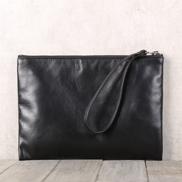 Handmade Genuine Leather Clutches Handbags Phone Case Women Men Minimalism
