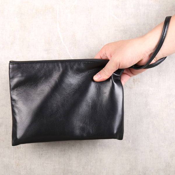 Handmade Genuine Leather Clutches Handbags Phone Case Women Men chic