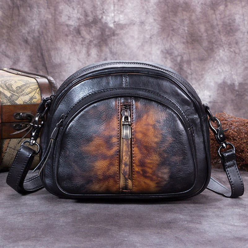 Handmade Genuine Leather Crossbody Shoulder Bags Purses Accessories Gift Women Black