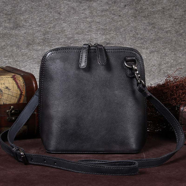 Handmade Genuine Leather Crossbody Shoulder Bags Purses Accessories Gift Women Grey