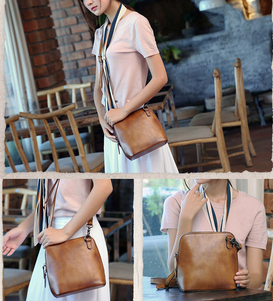 Handmade Genuine Leather Crossbody Shoulder Bags Purses Accessories Gift Women