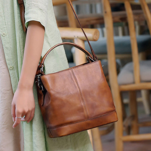 Handmade Genuine Leather Handbags Crossbody Shoulder Bags Purses Accessories Gift Women
