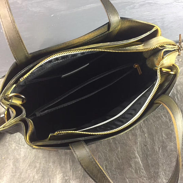 Handmade Genuine Leather Handbags Totes Bags Purses Accessories Gift Women
