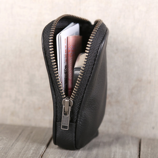 Handmade Genuine Leather Key Wallets Coin Purse Card Wallet Women Men gift