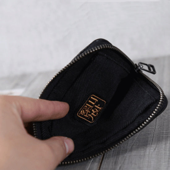 Handmade Genuine Leather Key Wallets Coin Purse Card Wallet Women Men inside
