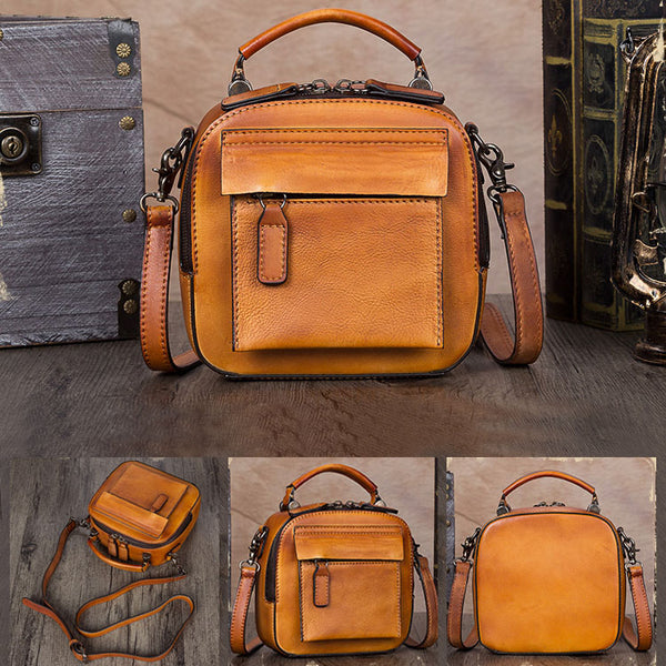 Handmade Genuine Leather Mini Handbag Crossbody Shoulder Bags Purses Women adorable