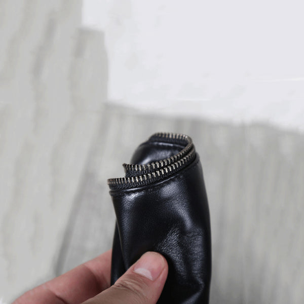 Handmade Genuine Leather Short Slim Wallets Coin Purse Card Wallet Women Men Minimalism