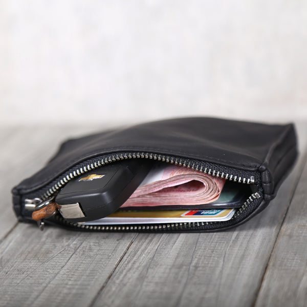 Handmade Genuine Leather Short Wallets Coin Purse Card Wallet Women Men Minimalist