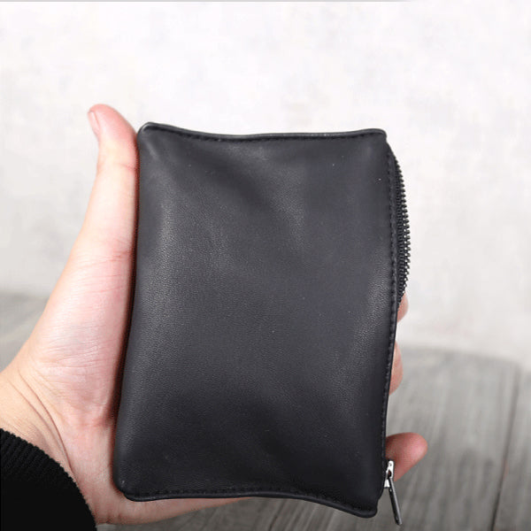 Handmade Genuine Leather Short Wallets Coin Purse Card Wallet Women Men fashion