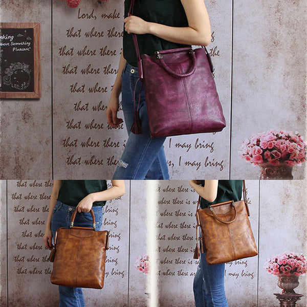 Handmade Genuine Leather Totes Handbags Crossbody Shoulder Bags Purses Accessories Gift Women elegant