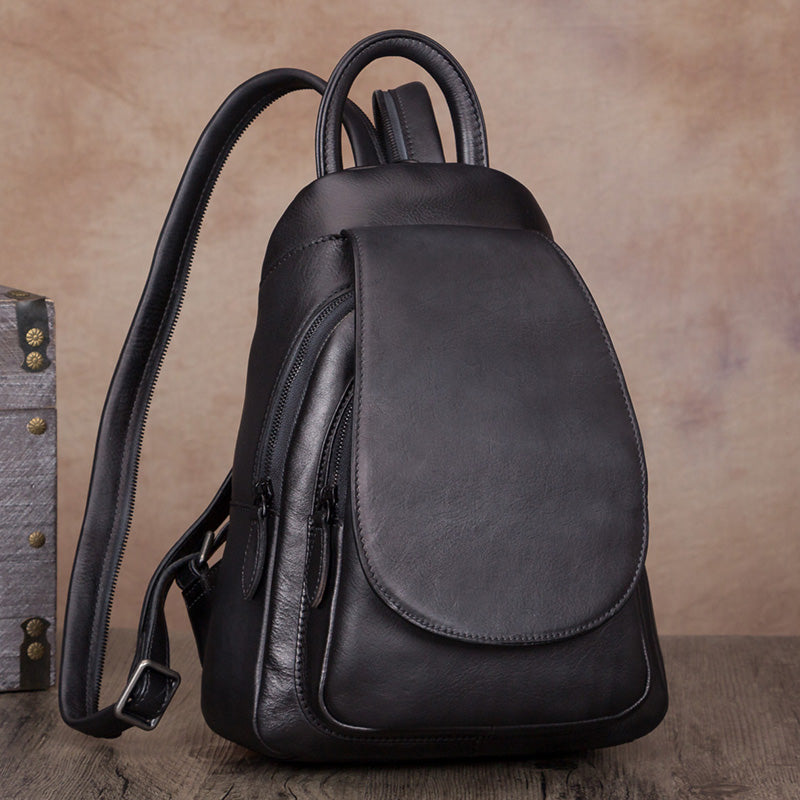 colored leather backpack for school Womens Brown Dyeing Leather Backpack Purse Laptop Book Bag for Women