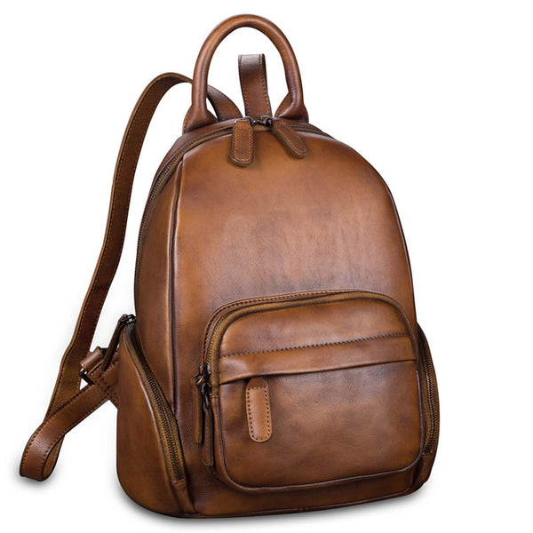 Handmade Genuine Leather Vintage Backpacks Handbag School bags Purses Women