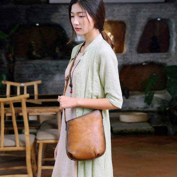 Handmade Genuine Leather Vintage Crossbody Shoulder Bags Purses Women beautiful 2