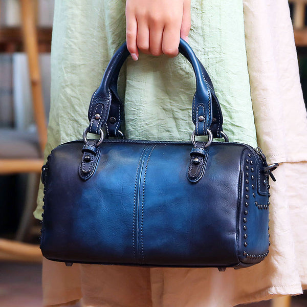 Handmade Genuine Leather Vintage Handbag Crossbody Shoulder Bags Purses Women Accessories