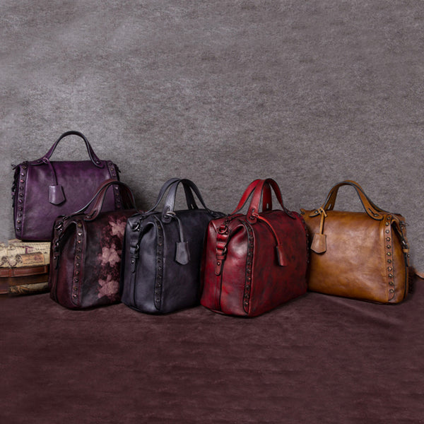 Handmade Genuine Leather Vintage Handbag Crossbody Shoulder Bags Purses Women Unique