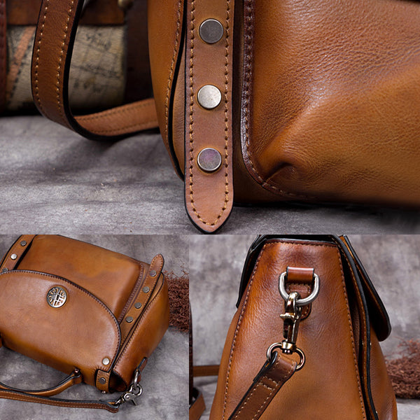 Handmade Genuine Leather Vintage Handbag Crossbody Shoulder Bags Purses Women beautiful