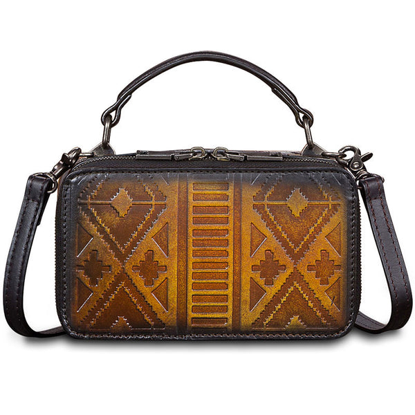 Handmade Genuine Leather Vintage Handbag Crossbody Shoulder Bags Purses Women Brown gift 