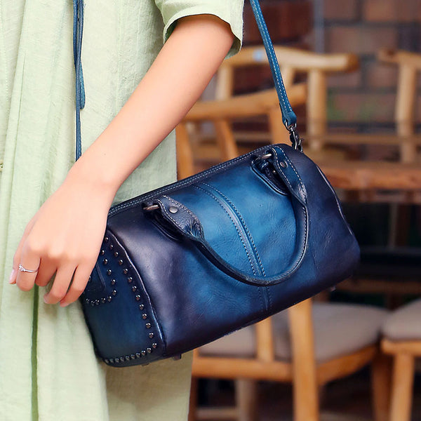 Handmade Genuine Leather Vintage Handbag Crossbody Shoulder Bags Purses Women gift