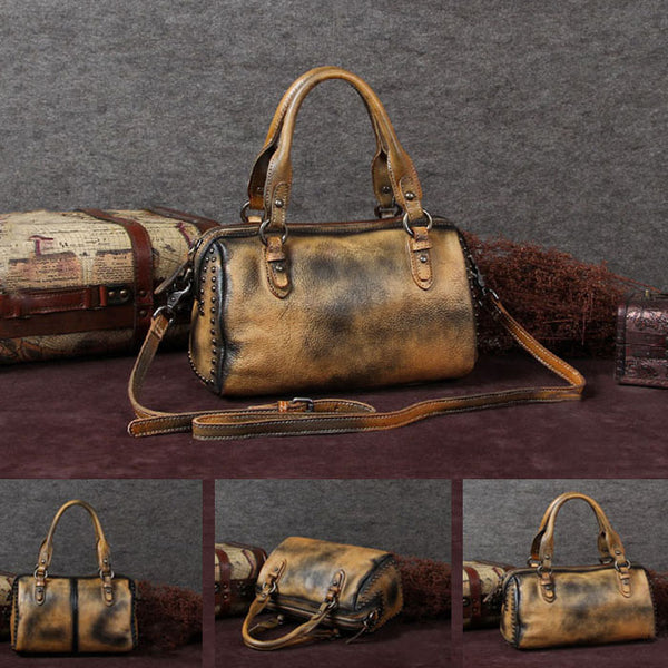 Handmade Genuine Leather Vintage Handbag Crossbody Shoulder Bags Purses Women