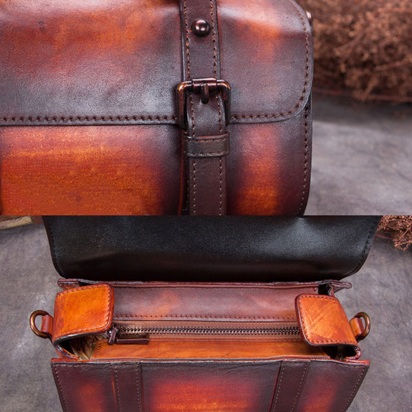 Handmade Genuine Leather Vintage Handbag Crossbody Shoulder Bags Purses Accessories Women
