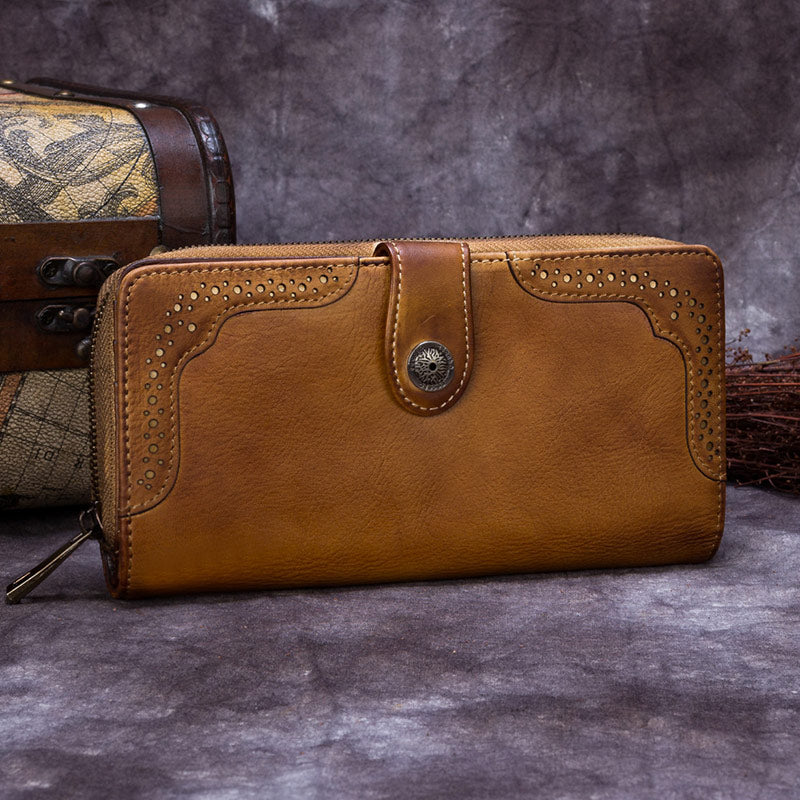 Vintage Large Brown Leather Wallet