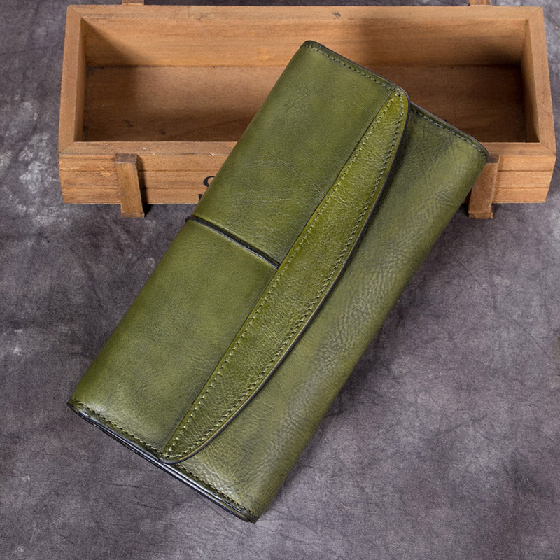 Handmade women's leather wallet Utah green kaiser ladies purse WB