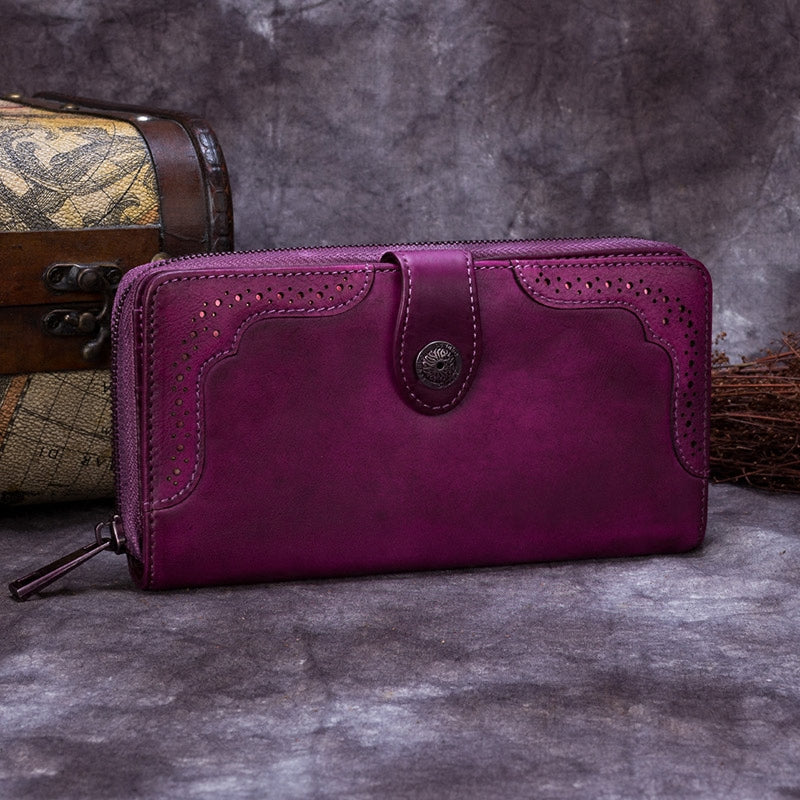 burlington handbags nwt vintage purple clutch leather zipper