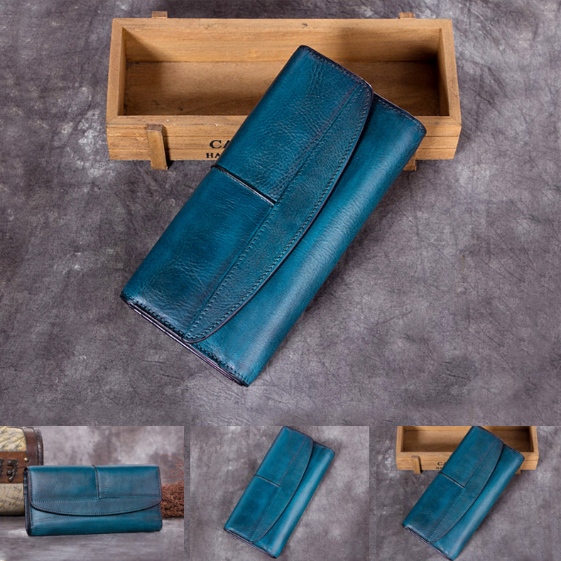 Handmade Leather Trifold Clutch Wallet