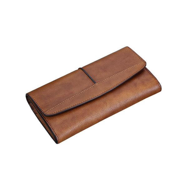 Handmade Genuine Leather Vintage Long Wallet Purse Clutch Accessories Gift Women