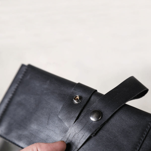 Handmade Genuine Leather Wallet Clutches Card Wallets Purses Women Men Minimalism