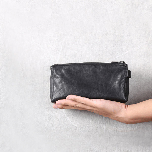 Handmade Genuine Leather Wallet Clutches Handbags Phone Case Women Men Unique